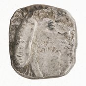 Εμπροσθότυπος 'SilCoinCy A7078, E.T. Newell Collection, acc.no.: 1944.100.57971. Silver coin of king Uncertain king of Kition of Kition 525 - 480 BC. Weight: .88g, Axis: 12h, Diameter: 9mm. Obverse type: Heracles hd. r.. Obverse symbol: -. Obverse legend: - in -. Reverse type: lion devouring stag r. within incuse square. Reverse symbol: -. Reverse legend: - in -.