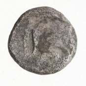 Εμπροσθότυπος 'SilCoinCy A7080, Gift of Christian G. Gunther. March 1949, acc.no.: 1951.116.94. Silver coin of king Uncertain king of Kition of Kition 525 - 480 BC. Weight: .71799999999999997g, Axis: 12h, Diameter: 9mm. Obverse type: Heracles hd. r.. Obverse symbol: -. Obverse legend: - in -. Reverse type: lion devouring stag r. within incuse square. Reverse symbol: -. Reverse legend: - in -.