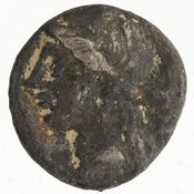 Reverse 'SilCoinCy A7428, Gunther, C. Godfrey, acc.no.: 1952.142.233. Silver coin of king Pnytagoras of Salamis 351 - 332 BC. Weight: 2.12g, Axis: 12h, Diameter: 12mm. Obverse type: Aphrodite hd. l.. Obverse symbol: -. Obverse legend: Π N in Greek. Reverse type: Artemis hd. r.. Reverse symbol: -. Reverse legend: (B A) in Greek.
