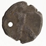 Εμπροσθότυπος 'SilCoinCy A7073, Gift of Christian G. Gunther. March 1949, acc.no.: 1953.30.18. Silver coin of king Uncertain king of Kition of Kition 525 - 480 BC. Weight: 3.4569999999999999g, Axis: 2h, Diameter: 15mm. Obverse type: Heracles advancing r. holding club and bow. Obverse symbol: -. Obverse legend: - in -. Reverse type: lion devouring stag. r.. Reverse symbol: -. Reverse legend: - in -.