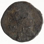 Obverse 'SilCoinCy A7434, Gunther, C. Godfrey, acc.no.: 1953.30.26. Silver coin of king Pnytagoras of Salamis 351 - 332 BC. Weight: 2.15g, Axis: 12h, Diameter: 12mm. Obverse type: Aphrodite hd. r.. Obverse symbol: -. Obverse legend: (Π Ν) in Greek. Reverse type: Artemis hd. l.. Reverse symbol: -. Reverse legend: (Β Α) in Greek.