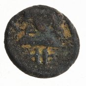 Reverse 'SilCoinCy A7009, Gift of B.Y. Berry, acc.no.: 1961.179.80. Silver coin of king Nikokreon of Salamis 331 - 310/9 BC. Weight: .32g, Axis: 12h, Diameter: 10mm. Obverse type: Head of Aphrodite l., wearing turreted crown. Obverse symbol: no legend. Obverse legend: - in -. Reverse type: Head of Apollo l.. Reverse symbol: no legend. Reverse legend: - in -.