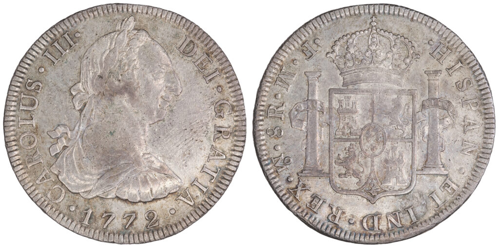 Silver 8 real of Charles III