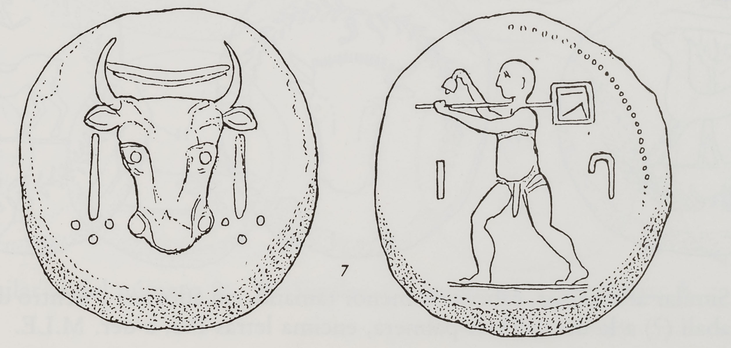 Fig. 7: A specimen of the token type found in the mine of Posadas. Casariego 1987, p. 27, no. 7, Arévalo González 1996, pp. 65–66.