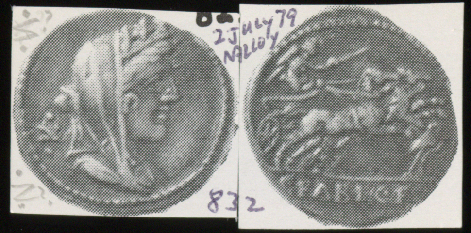 Figure 5. Specimen of RRC 322/1a with a reverse die that was also used with RRC 322/1b (Fig. 4). Alex G. Malloy, Mail Bid Sale 14 (2 Jul 1979), lot 832 = SITNAM 554f5198.