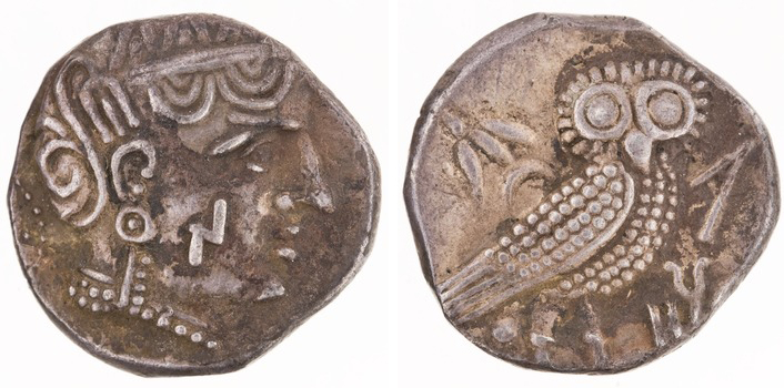 Fig. 1. Sabaean imitation of Athenian "old style" owl, ANS 1944.100.69452.