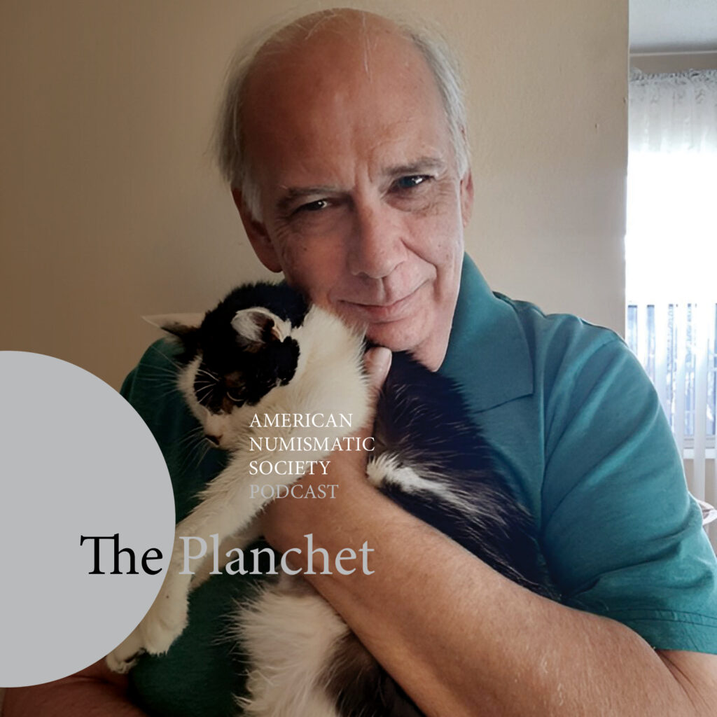 Cover image of Planchet guest Eric Brothers holding his cat Jennie