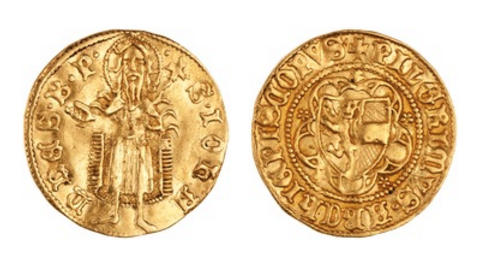 Gold florin, Salzburg (Austria), 1365–1396. (ANS 1996.3.1).