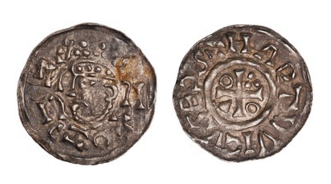 Silver denar of CIO, Salzburg (Austria), 991–1023. (ANS 1996.3.18).