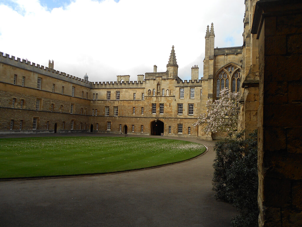 OPAL's home in April, New College, Oxford University.