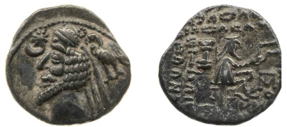 Fig. 2. Arsacid silver Drachm, Mithradatkert, 38–2 BCE (BMC OR.8645).