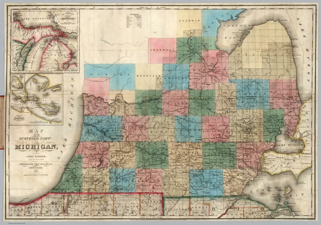 Map Of The Surveyed Part Of Michigan, 1847. David Rumsey Map Collection