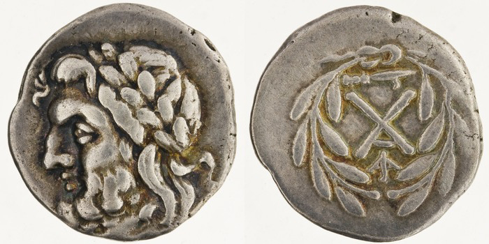 Reduced-weight silver hemidrachm, Achaian League, Argos. (ANS 1963.31.807)